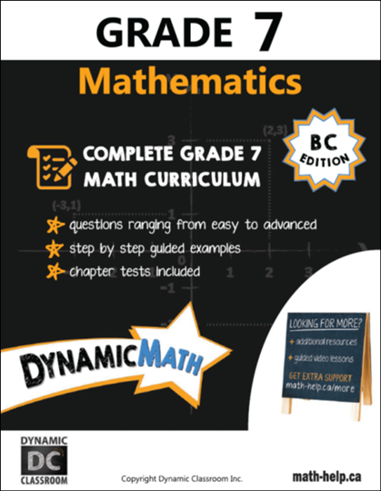 Dynamic Math Grade 7 Workbook & Video Subscription (BC) (G227BC)