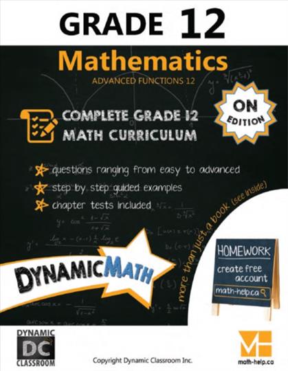 Dynamic Math Grade 12 Workbook (Ontario) (G212ONT)