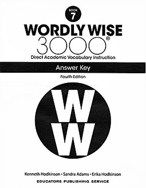 Wordly Wise 3000 4th Edition Book 7 Answer Key (C928)