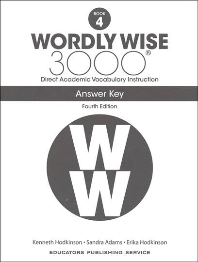 Wordly Wise 3000 4th Edition Book 4 Answer Key (C925)