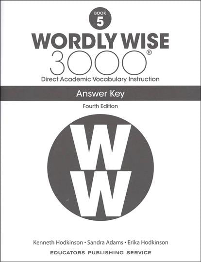 Wordly Wise 3000 4th Edition Book 5 Answer Key (C926)