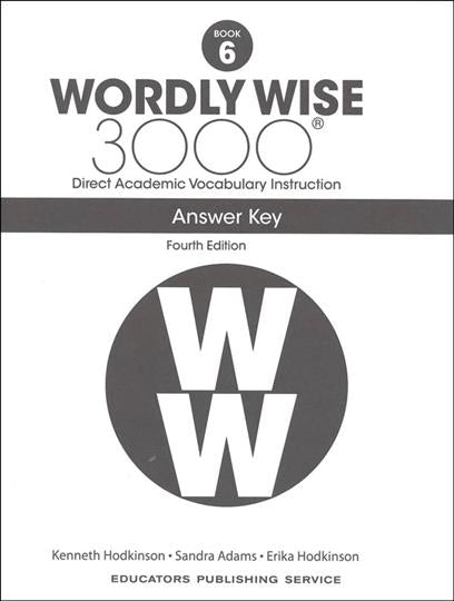 Wordly Wise 3000 4th Edition Book 6 Answer Key (C927)