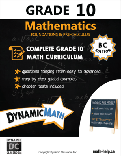 Dynamic Math Grade 10 Workbook & Video Bundle (BC) (G230BC)