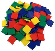 Plastic Coloured Tiles - 100/pkg (G521)