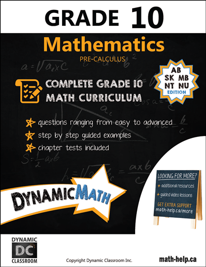 Dynamic Math Grade 10 Workbook & Video Bundle (Western Provinces) (G230WE)
