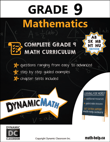 Dynamic Math Grade 9 Workbook (Western Provinces) (G209WE)