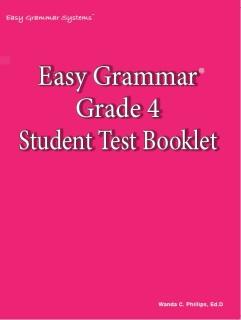 Easy Grammar: Grade 4 Student Test Booklet (C855)
