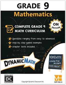 Dynamic Math Grade 9 Workbook (Ontario) (G209ONT)