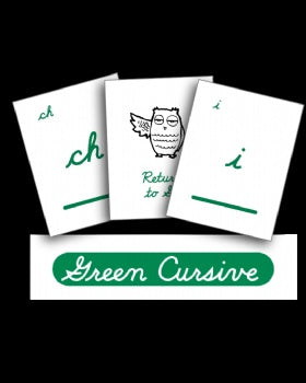Phonogram Game Cards - Green Cursive (E443)