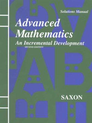 Saxon Math Advanced Math Solutions Manual (G138)
